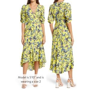 Tati Ruched Sleeve High/Low Dress
DVF